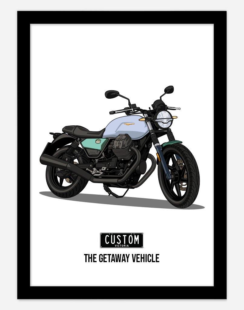 Custom Motorbike Portrait - A4 - Unframed - Portrait Australia