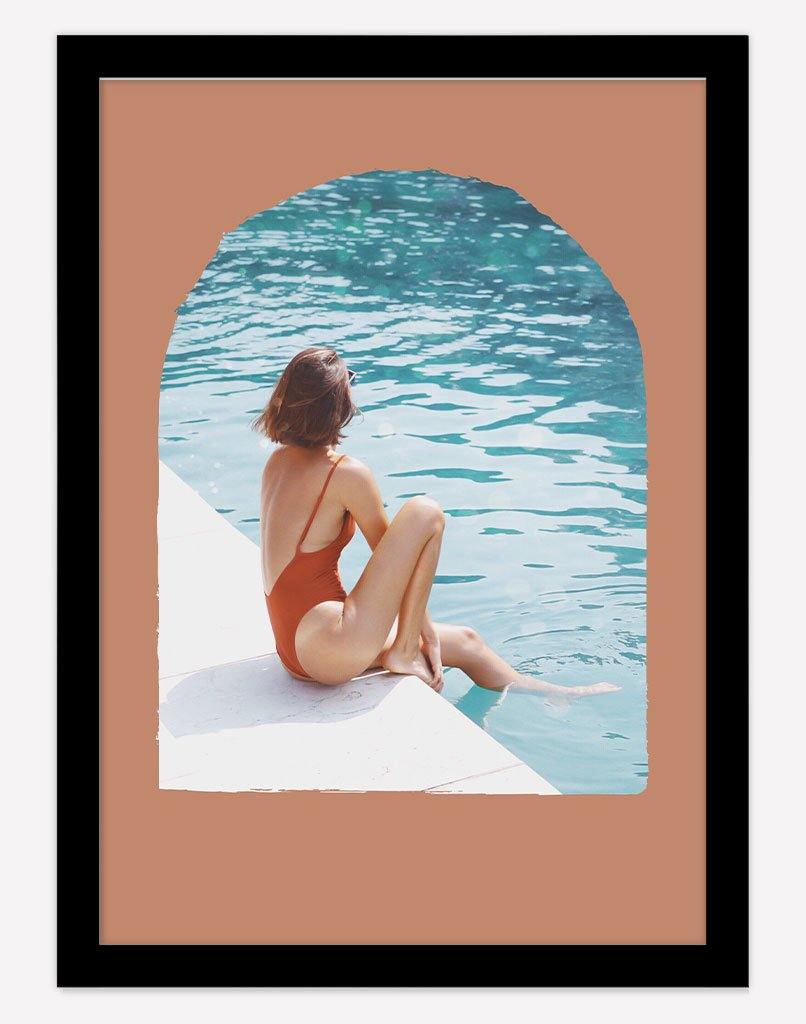 Poolside | Photography - Wall Art - A4 - Black Frame - Rust Australia