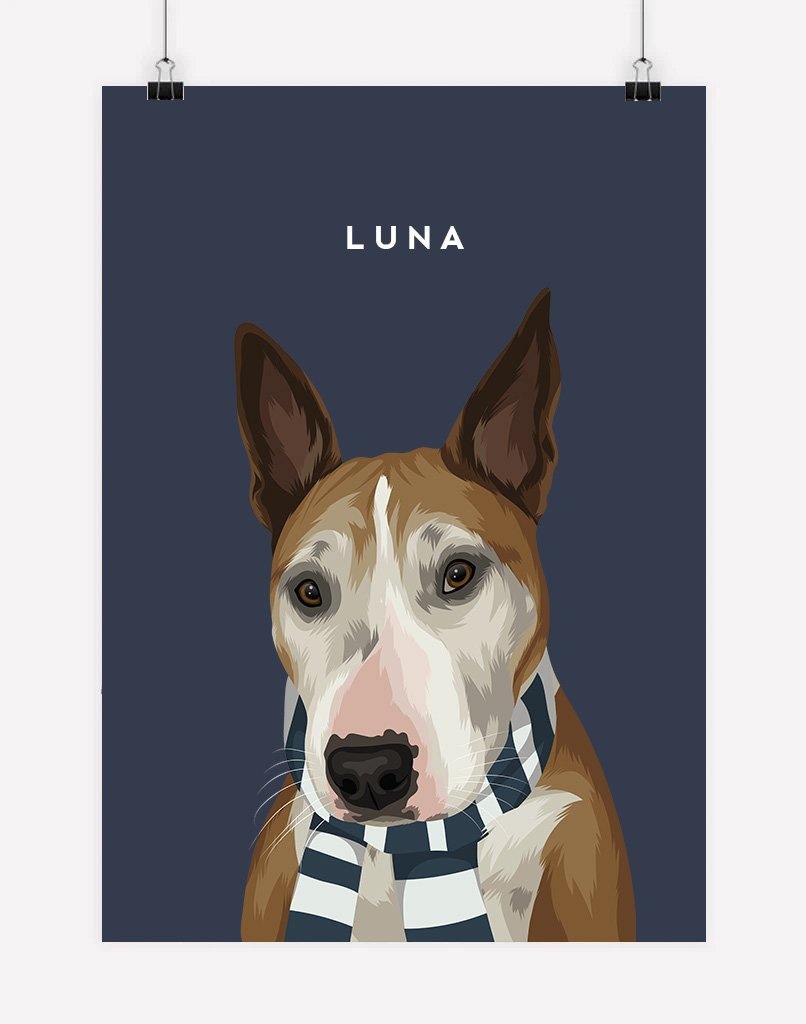 Custom Pet Portrait - Footy Fan - A4 - Unframed - Australia