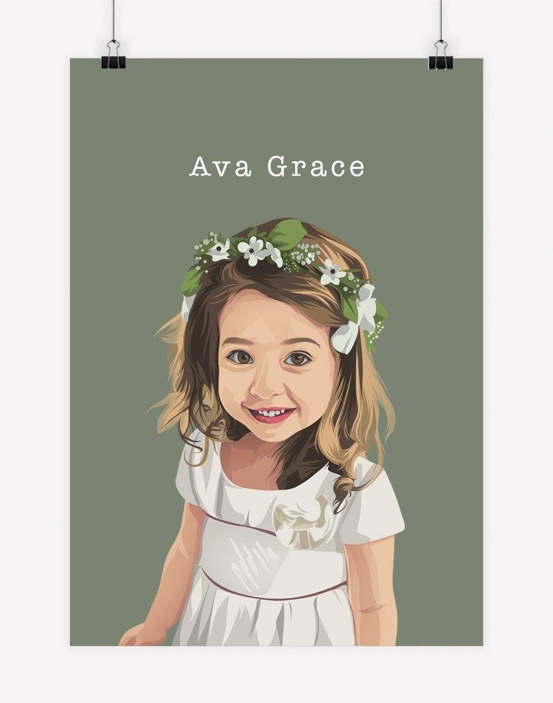 Custom Child Portrait - A4 - Unframed - One Australia