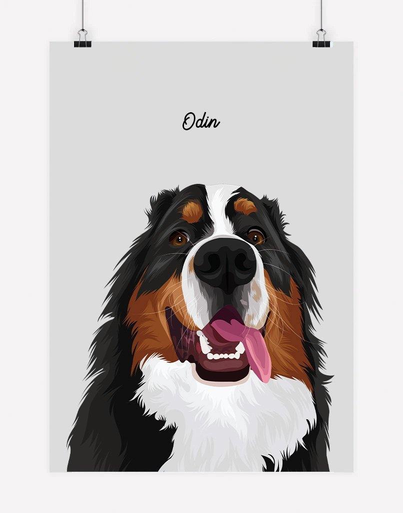 Digital Pet Portrait - Digital File Only (Up to 5 Pets) - 1 Pet - Light Grey - Australia