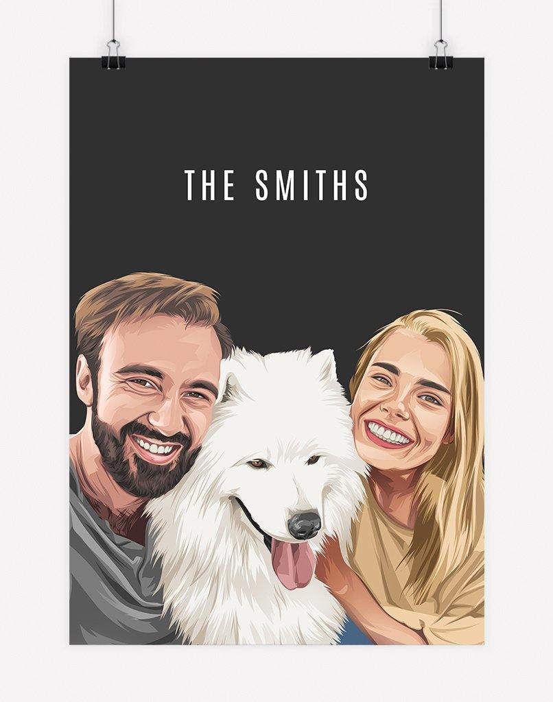 Custom Pet & Person Portrait - Digital File Only - 1 Pet & 1 Person - - Australia