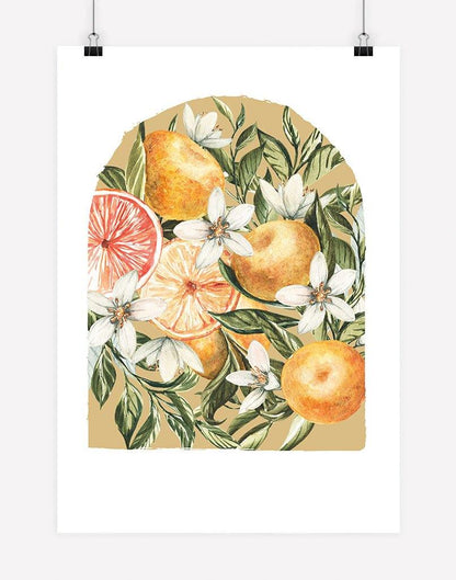 Citrus Bouquet | Wall Art - A4 - Unframed - Golden Australia