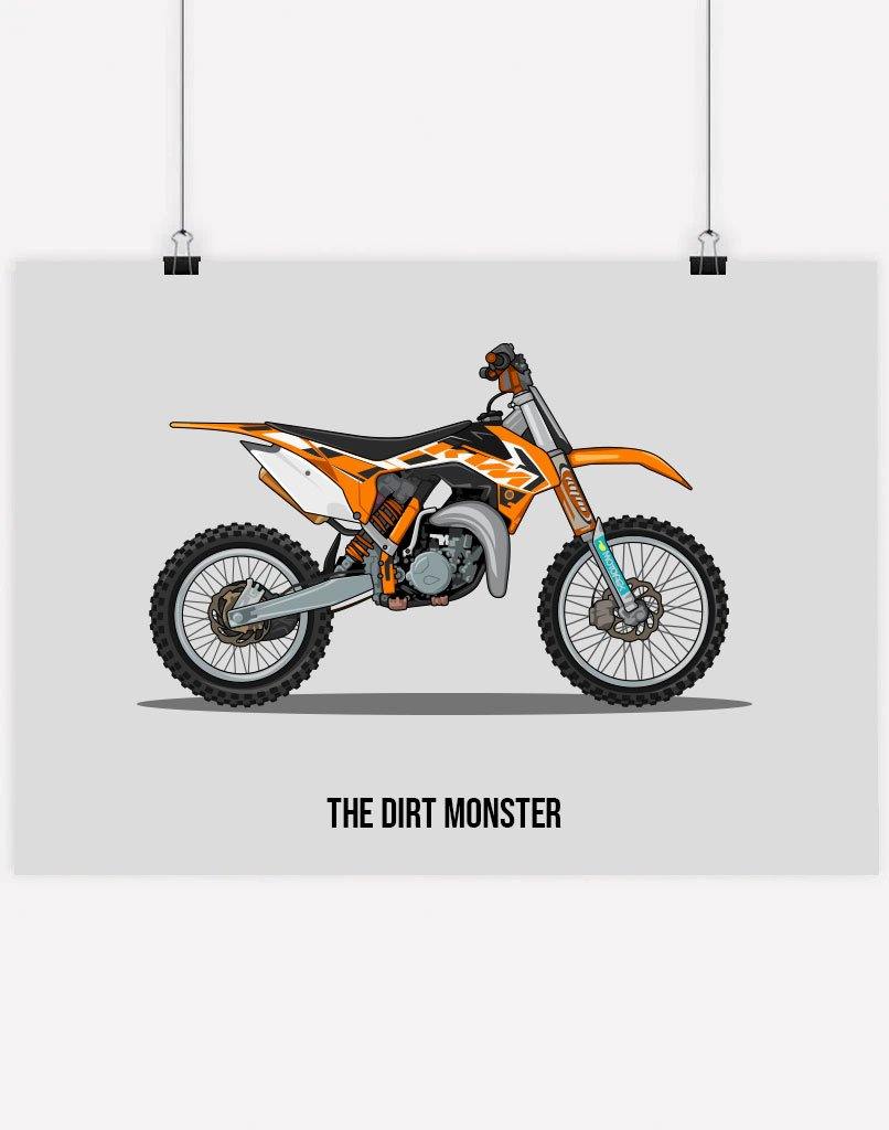 Custom Motorbike Portrait - A4 - Unframed - Landscape Australia