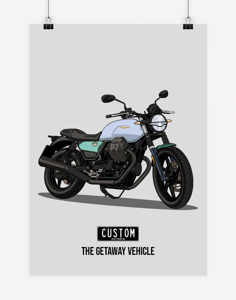 Custom Motorbike Portrait - A4 - Unframed - Portrait Australia