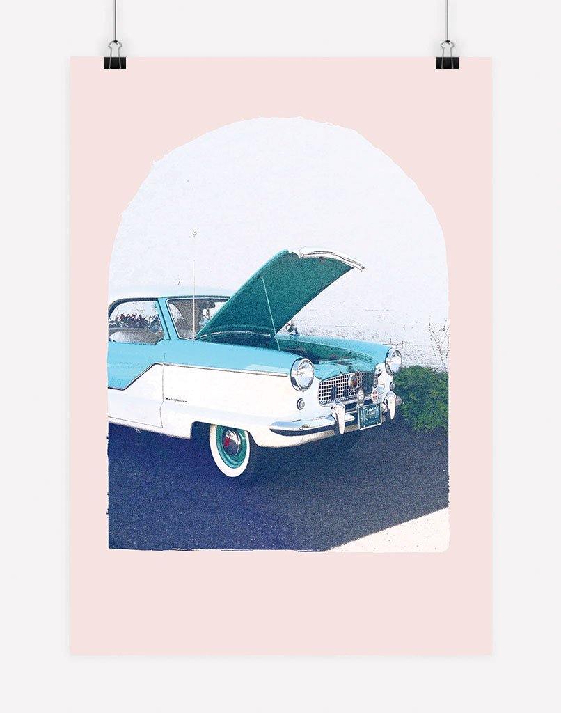 Pop The Bonnet | Photography - Wall Art - A4 - Unframed - Pale Pink Australia