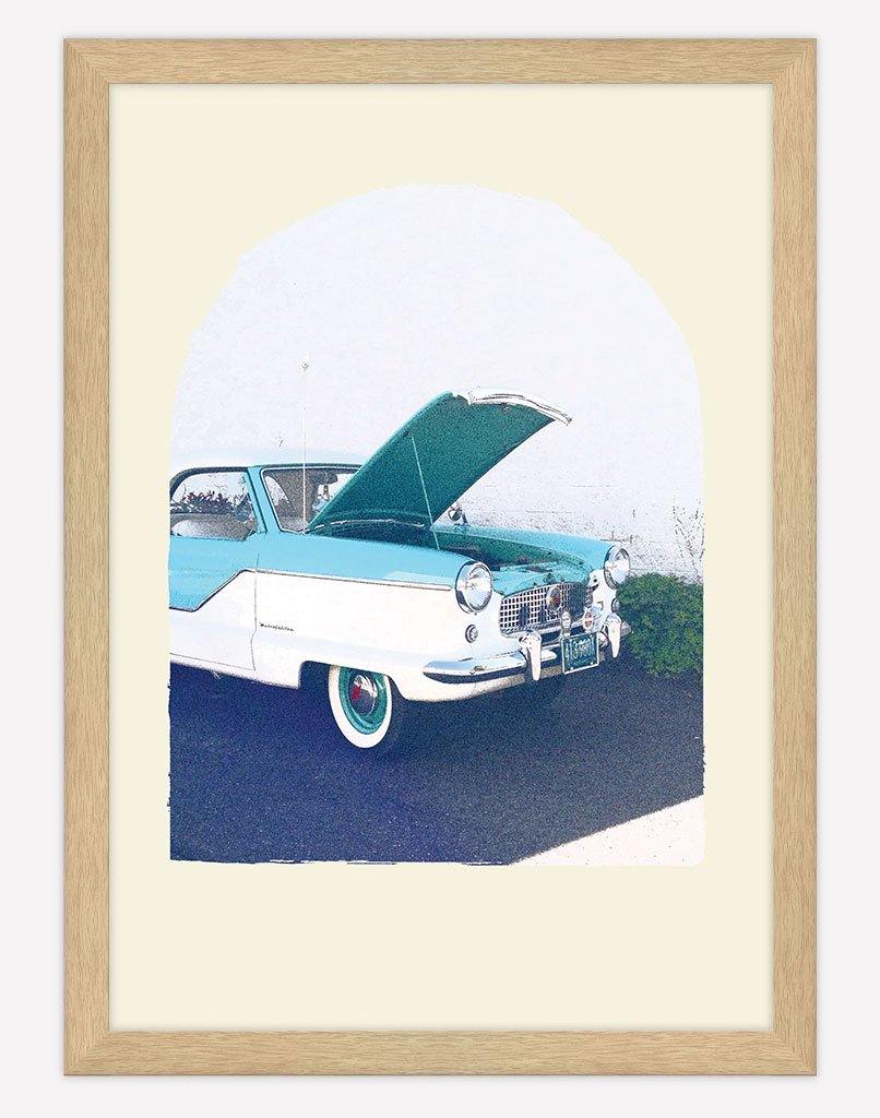 Pop The Bonnet | Photography - Wall Art - A4 - Timber Frame - Cream Australia