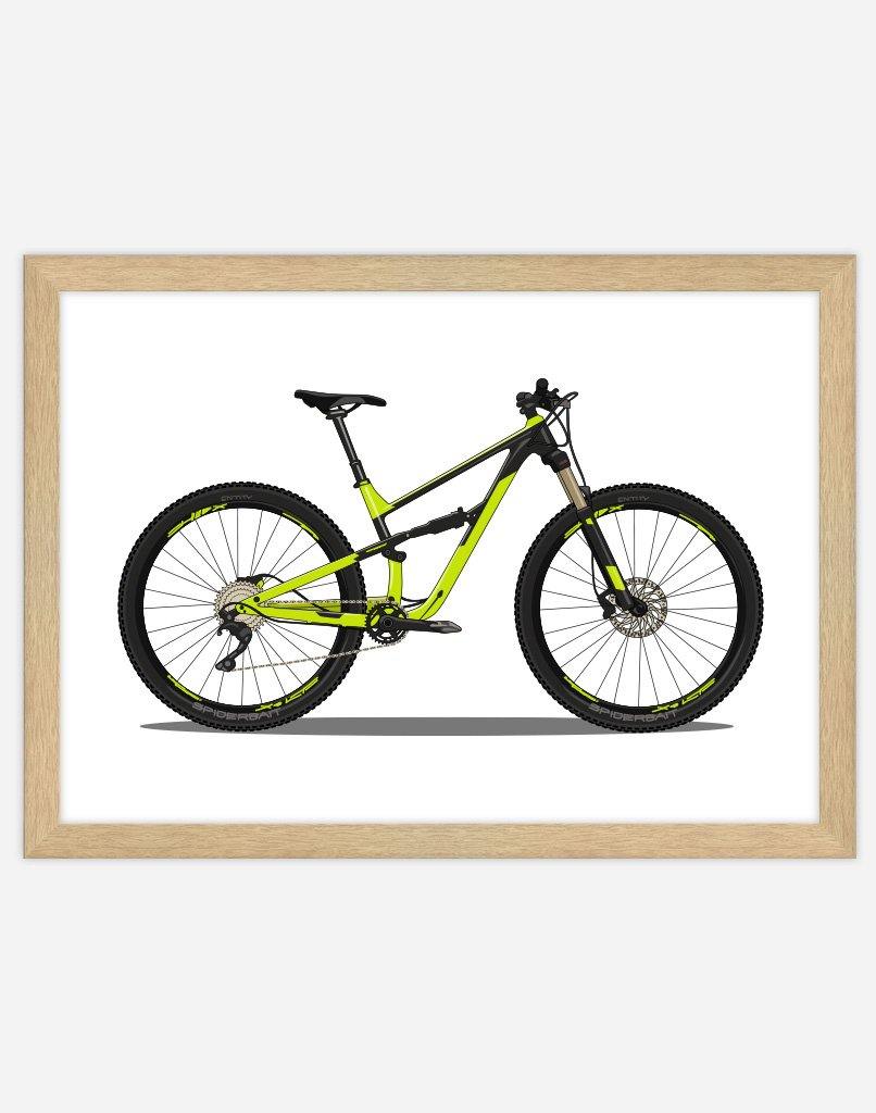 Custom Bike Portrait - A4 - Timber Frame - Landscape Australia