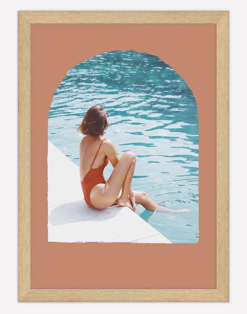 Poolside | Photography - Wall Art - A4 - Timber Frame - Rust Australia