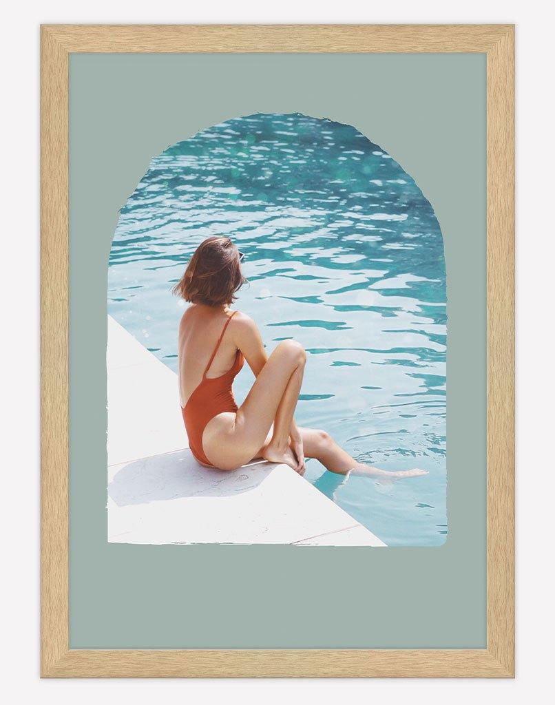 Poolside | Photography - Wall Art - A4 - Timber Frame - Sage Australia
