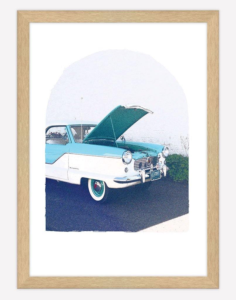 Pop The Bonnet | Photography - Wall Art - A4 - Timber Frame - White Australia