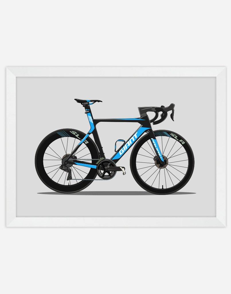 Custom Bike Portrait - A4 - White Frame - Landscape Australia