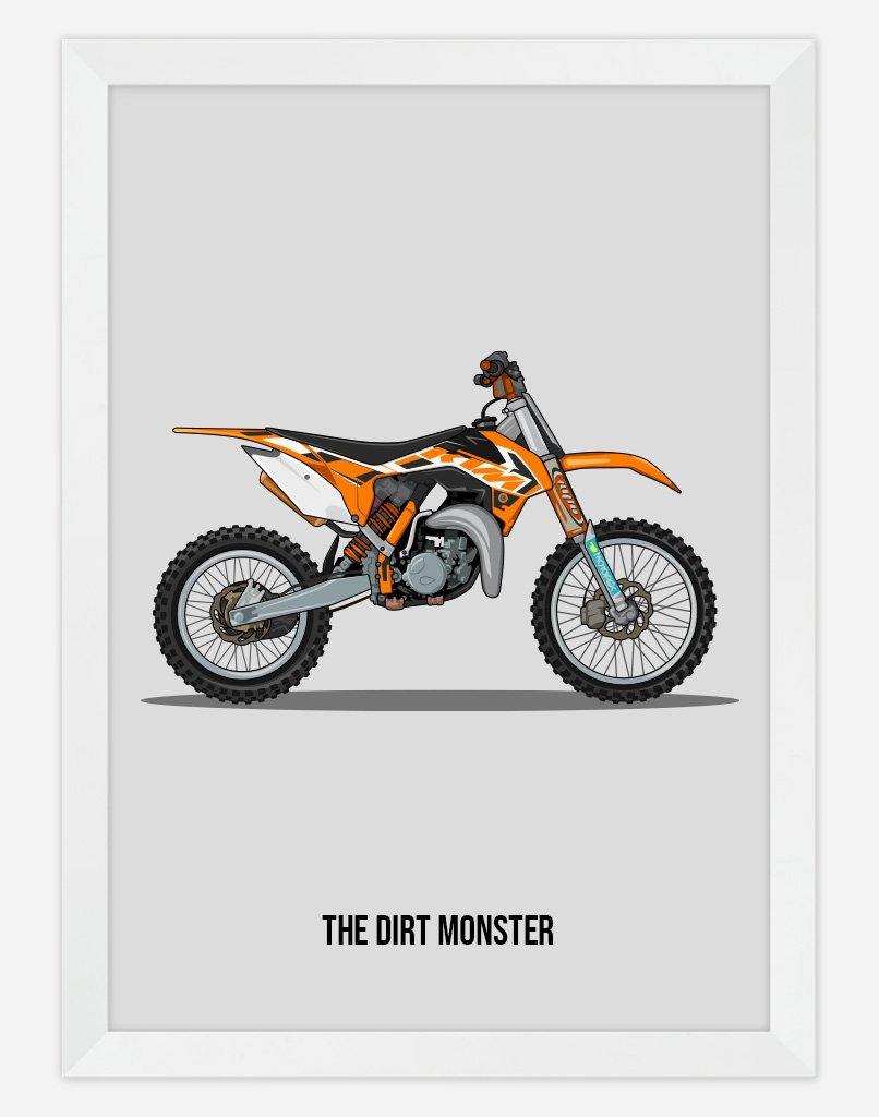 Custom Motorbike Portrait - A4 - White Frame - Portrait Australia