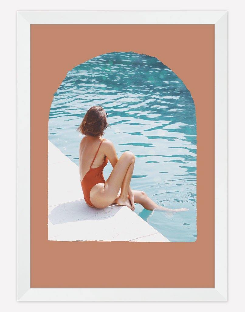 Poolside | Photography - Wall Art - A4 - White Frame - Rust Australia