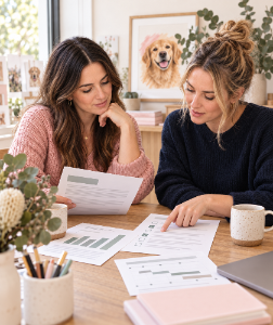 Oh Barney team reviewing documents for an Australian charity partnership