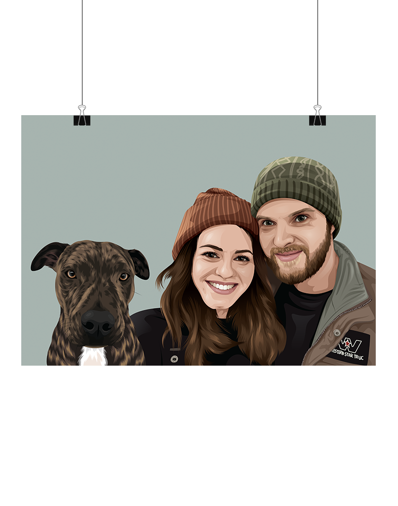 Custom Pet & Person Portrait - Digital File Only