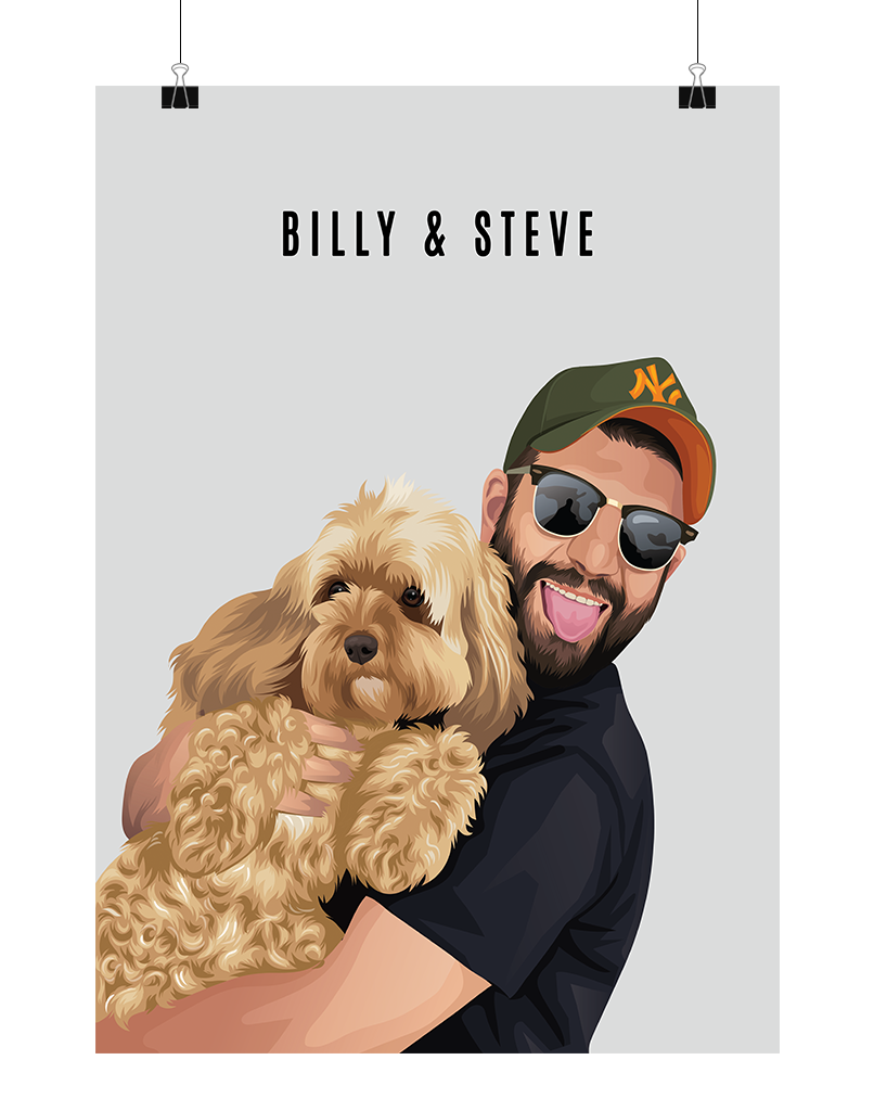 Custom Pet & Person Portrait - Digital File Only