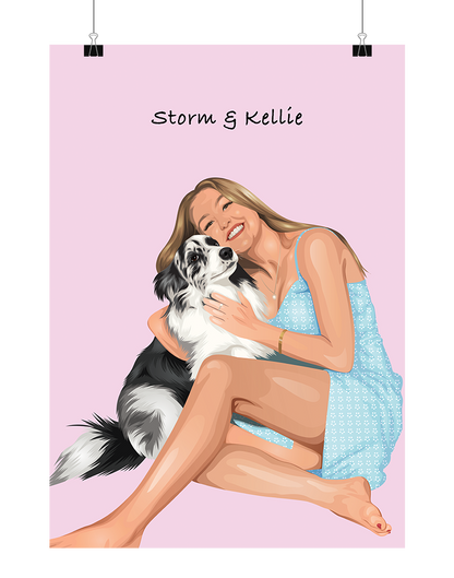 Custom Pet & Person Portrait - Digital File Only