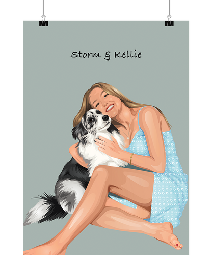 Custom Pet & Person Portrait - Digital File Only