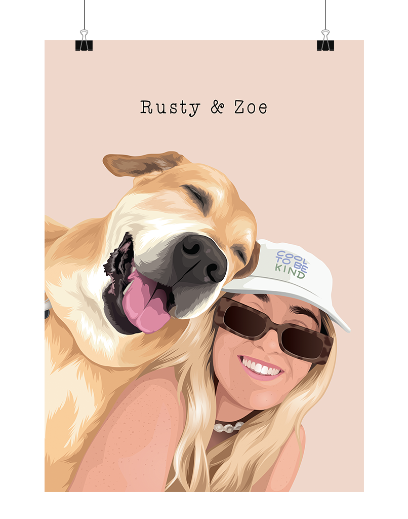 Custom Pet & Person Portrait - Digital File Only