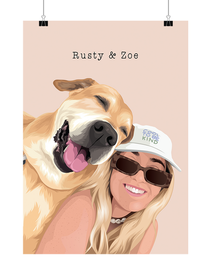 Custom Pet & Person Portrait - Digital File Only