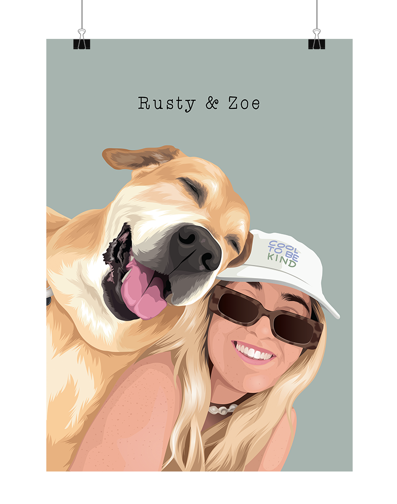 Custom Pet & Person Portrait - Digital File Only