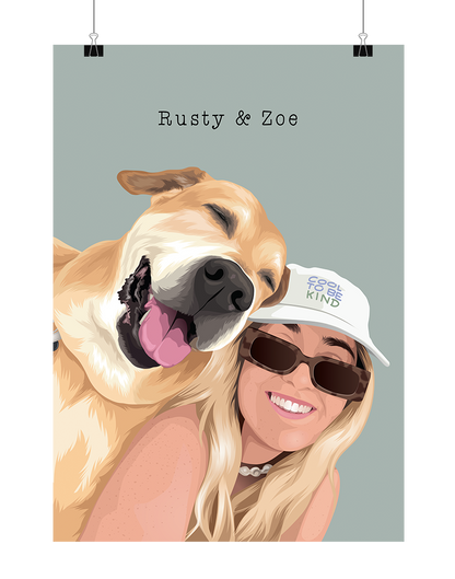 Custom Pet & Person Portrait - Digital File Only