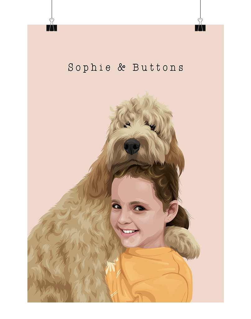 Custom Pet & Person Portrait - Digital File Only