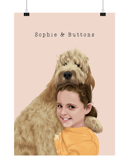 Custom Pet & Person Portrait - Digital File Only