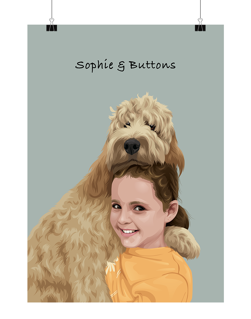Custom Pet & Person Portrait - Digital File Only
