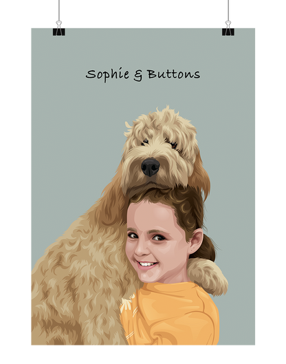 Custom Pet & Person Portrait - Digital File Only