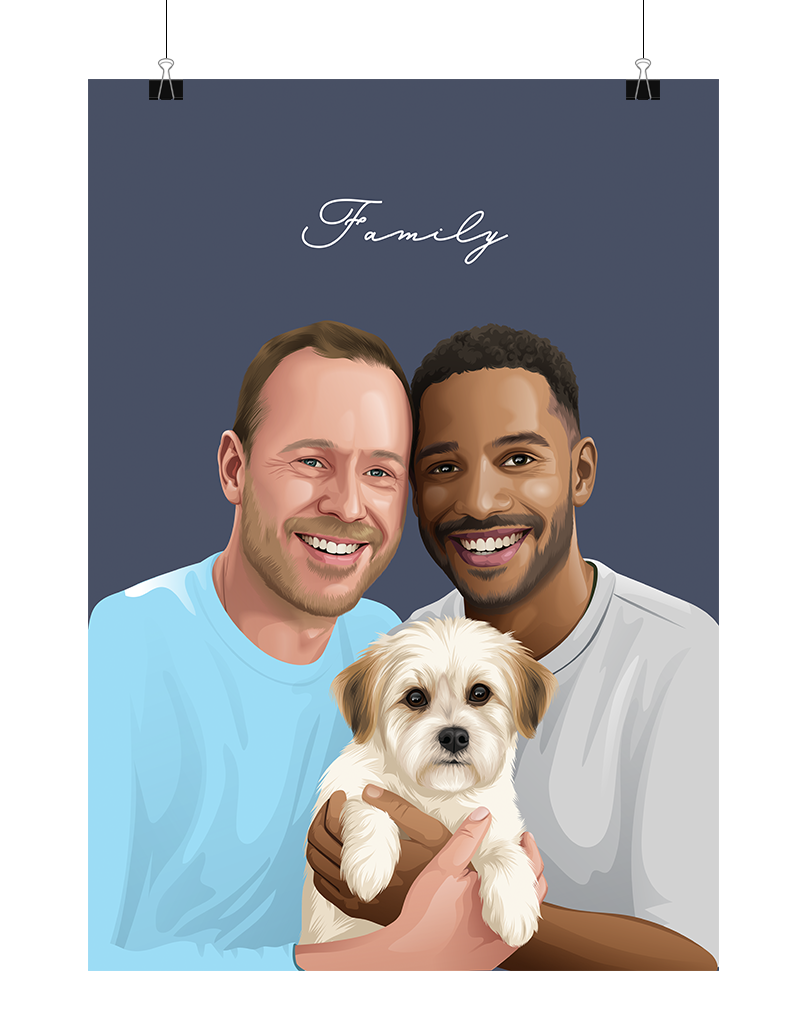 Custom Pet & Person Portrait - Digital File Only