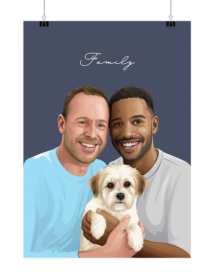 Custom Pet & Person Portrait - Digital File Only