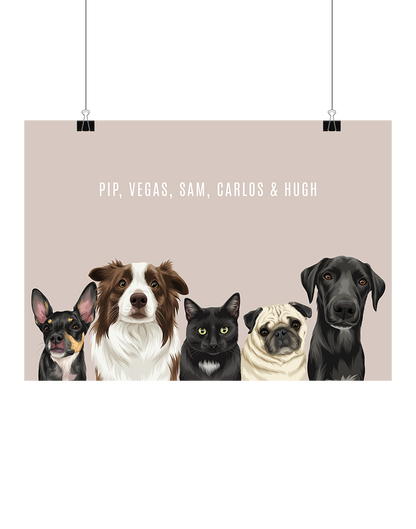 Digital Pet Portrait - Digital File Only (Up to 5 Pets)