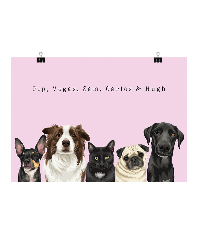 Digital Pet Portrait - Digital File Only (Up to 5 Pets)