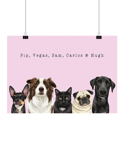 Digital Pet Portrait - Digital File Only (Up to 5 Pets)