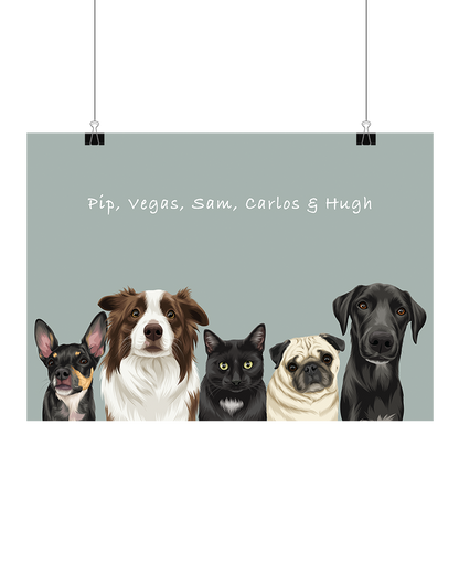 Digital Pet Portrait - Digital File Only (Up to 5 Pets)