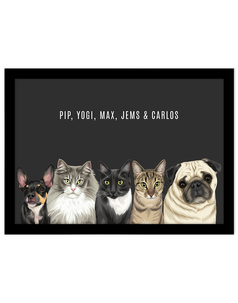 Custom Pet Portrait - Five Pet Portrait