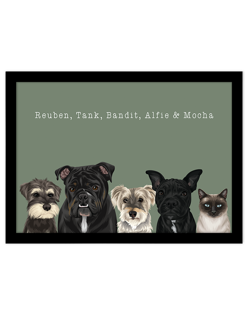 Custom Pet Portrait - Five Pet Portrait