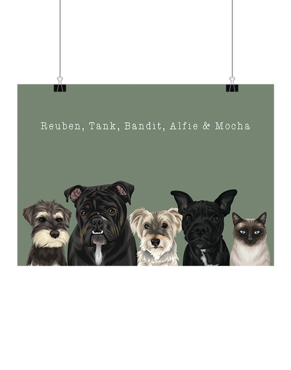 Digital Pet Portrait - Digital File Only (Up to 5 Pets)