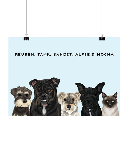 Digital Pet Portrait - Digital File Only (Up to 5 Pets)