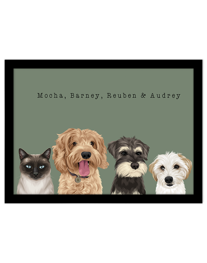 Custom Pet Portrait - Four Pet Portrait