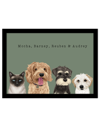 Custom Pet Portrait - Four Pet Portrait