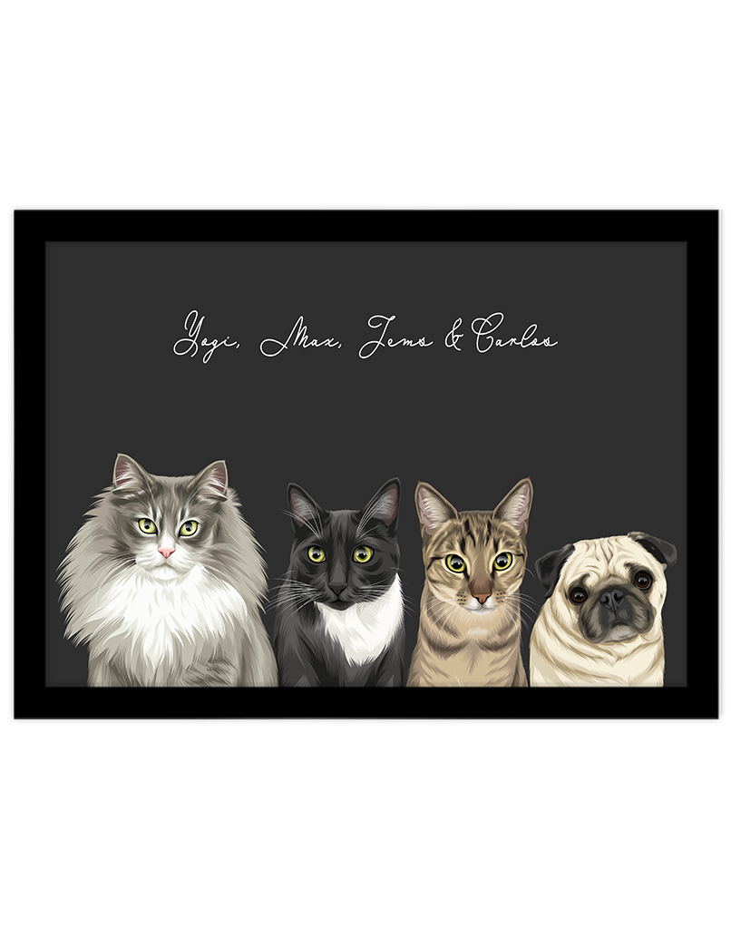 Custom Pet Portrait - Four Pet Portrait