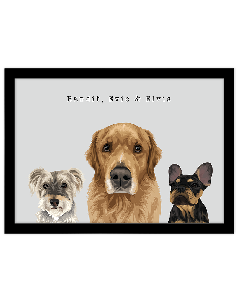 Custom Pet Portrait - Three Pets