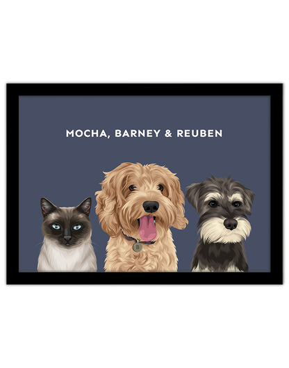 Custom Pet Portrait - Three Pets