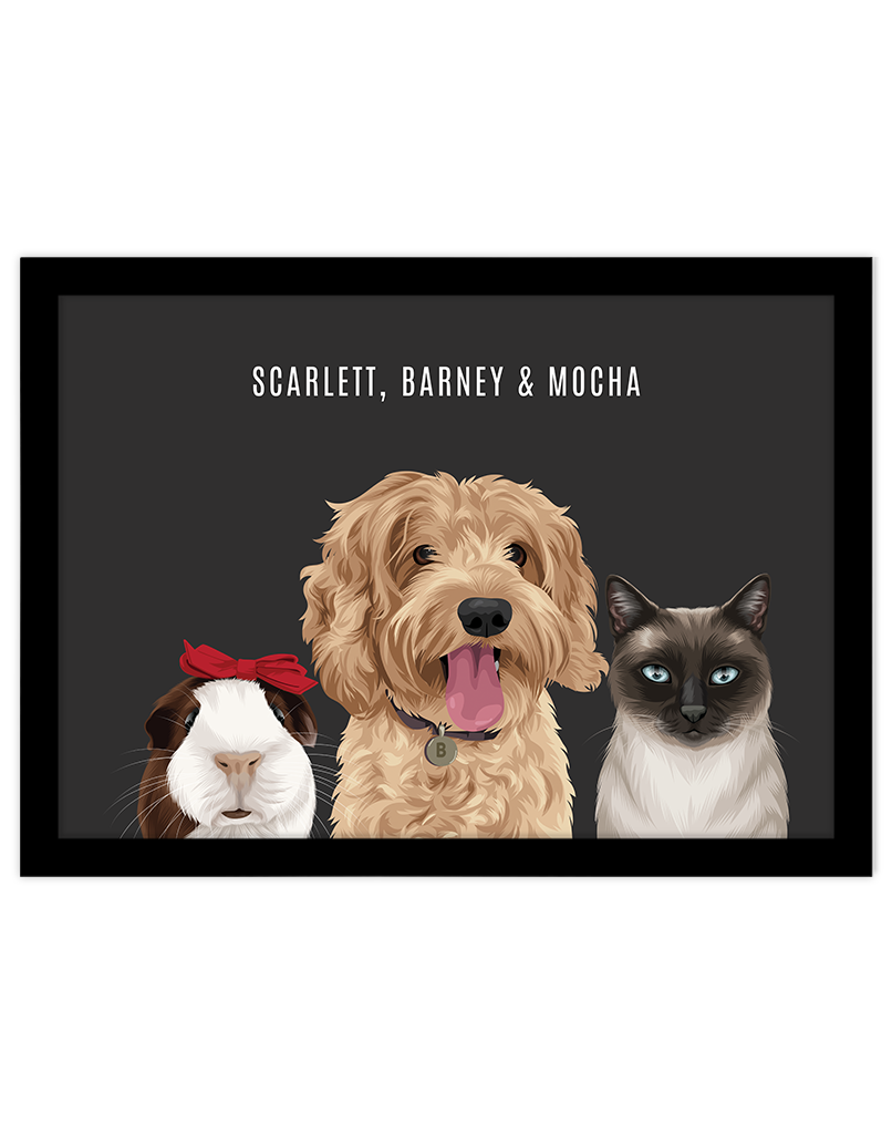 Custom Pet Portrait - Three Pets