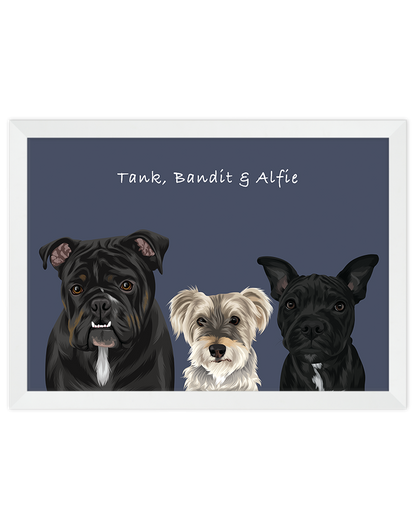 Custom Pet Portrait - Three Pets