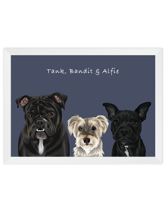 Custom Pet Portrait - Three Pets