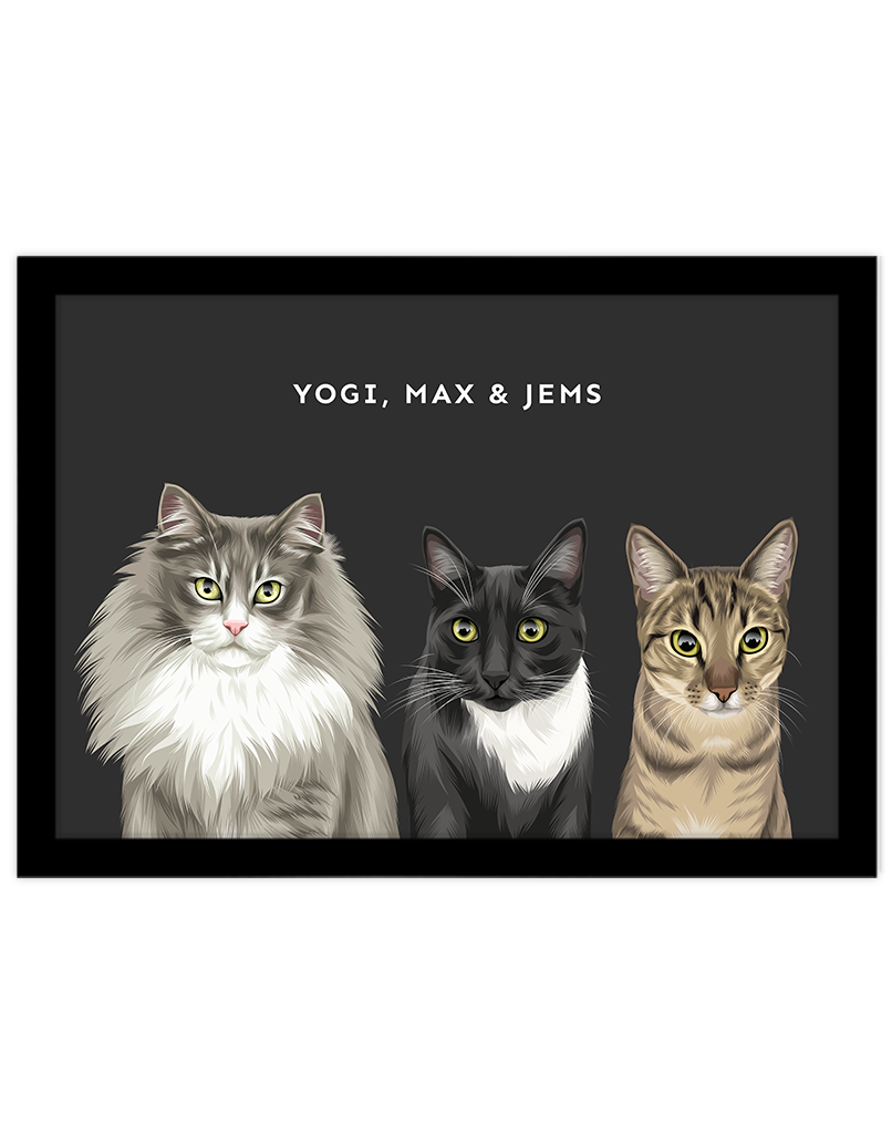Custom Pet Portrait - Three Pets